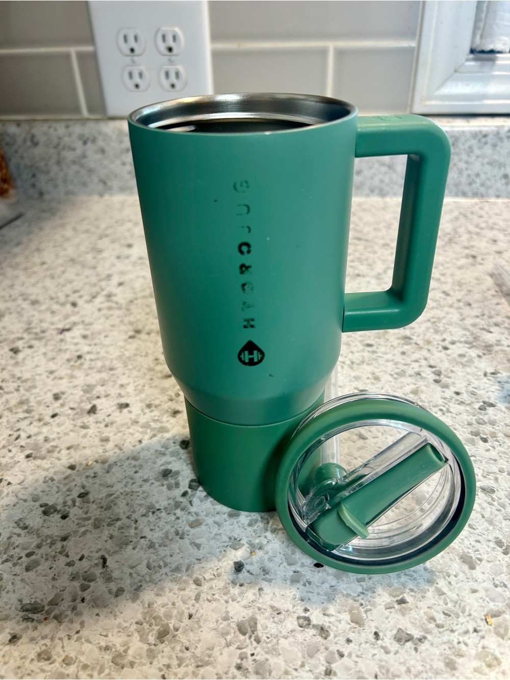 HydroJug Green Insulated Travel Mug with Handle and Lid
